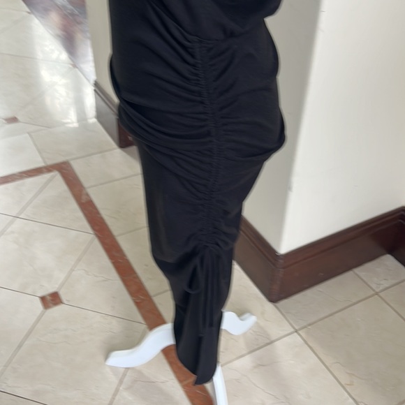 Gibson Look Medium Black Jersey Dress. New with Tags. Size M. Side Tie. - Picture 3 of 5